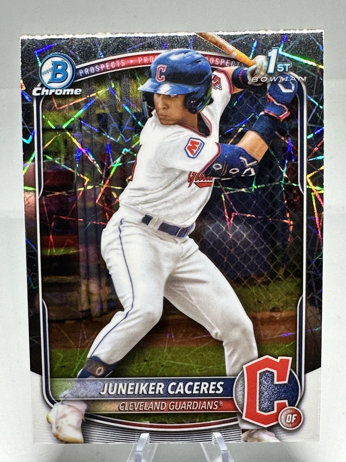 Juneiker Caceres - 2025 Bowman Chrome Mega Box - 1st Bowman Laser - Guardians