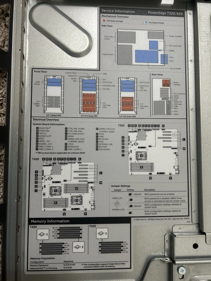 Panel lateral Dell Poweredge T320, T420 6053B0817501 Foto 4 de 4