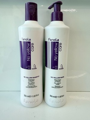 Fanola No Yellow Hair Toning Mask & Shampoo - 11.83 oz each- Duo Bundle