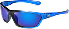 Polarized Sport Sunglasses Blue Mirror UV400 Wraparound Unisex