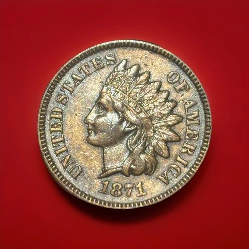 1871  INDIAN CENT  - KEY DATE - AU