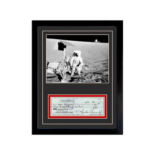 Charles Conrad Reproduction Signed Cancelled Check  Framed Display - Picture 1 of 5