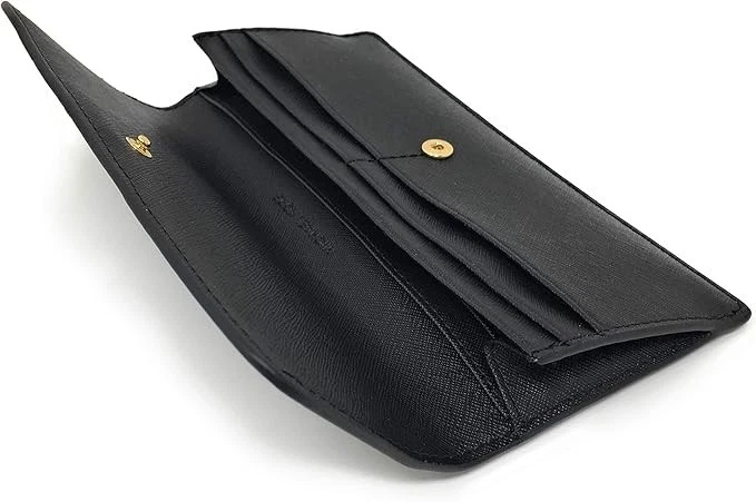 Carteira de Couro Saffiano Preta Nova com etiquetas Michael Kors Jet Set Viagem Plana - Imagem 4 de 4