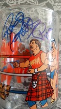 DUAL SIGNED BY HULK HOGAN & ROWDY RODDY PIPER VINTAGE 1985 WWE WCW WWF RARE CUP
