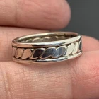 VTG Sterling Silver 925 Twist Cigar Band Handmade Round Wire Borders Size 9.25