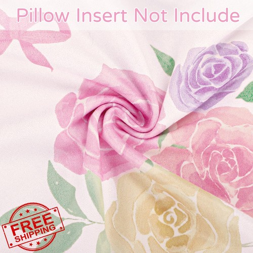 Floral Nursing Pillow Cover Baby Girl Pink Rose - Afbeelding 3 van 3