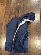 Charles River Youth L 14/16 Lined Jacket Navy Blue Zip Hood Only Worn Twice
