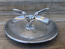 Vintage Art Deco MCM Toucan Pincher Ette Silver Color Ashtray 5.5" Made In USA