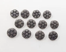 12 pcs Floral Flower Silver Plastic Craft Sewing Shank Buttons 13mm 1/2" Round