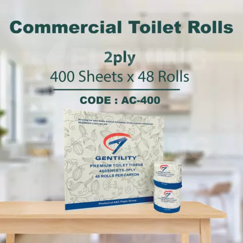 Toilet Paper TISSUE 2 Ply 48 Rolls x 400 Sheets PREMIUM SOFT INDIVIDUAL WRAPPED