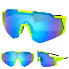 OVERSIZE SPORTY WRAP AROUND Biker Cycling Fishing Shield SUNGLASSES Big Frame C4