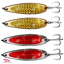 4pcs Fishing Red Gold Tape 3oz Casting Spoons Jigs trolling crocodiles lure @US