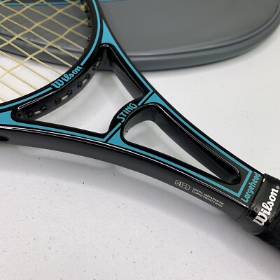 Winning Boxing Wilson Largehead Graphite Sting 2 Tennis Racquet 4 1/4 Raquette Poignée Cuir 4 1/4