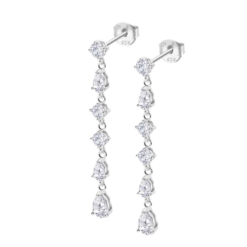 Pendientes largos Lotus Silver en plata LP3622-4/1 circonitas blancas