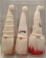 Spritz Valentine  s Day Standing Fabric Gnome Decor Set of 3 Beanie Red Pink Tan