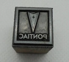 Vintage Printing Letterpress Printers Block Pontiac Emblem Logo