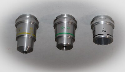 American Optical/ Reichert  Microscope Objective Suite, 4X, 10X, 43X
