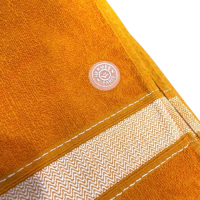 HERMES Paris Cotton Beach Towel Bath Mat Towel line Orange 140 x