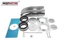 Aluminum Finned Shotgun Intake Air Hood Scoop Single Dual Carbs Setup Polished