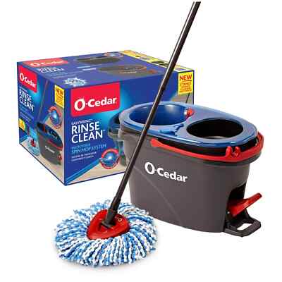 O-Cedar RinseClean Clean Water Spin Mop and Bucket System Clean with Clean Water