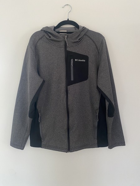 Columbia Size M Hoodie Jumper Full Zip Hiking Fleece Grey