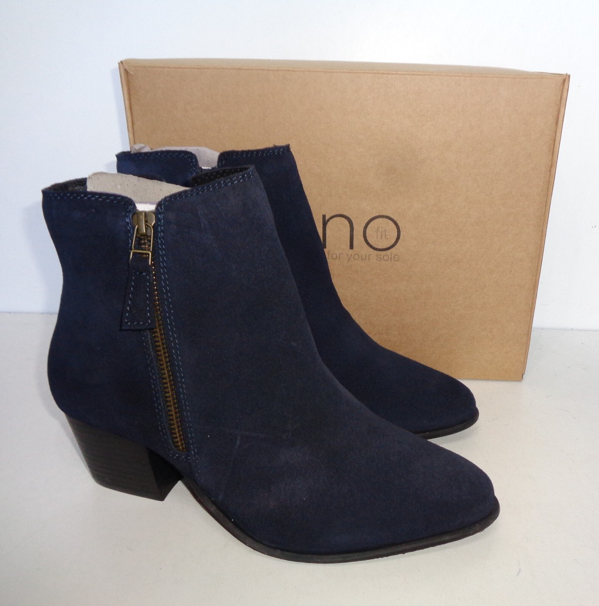 Wide Fit Navy Blue Ankle Boots Ladies Forever Comfort Navy Blue