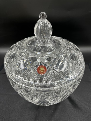 Walther Glass Cut Crystal Large Clear Lidded Punch Bowl with Server Slot - Picture 5 of 15