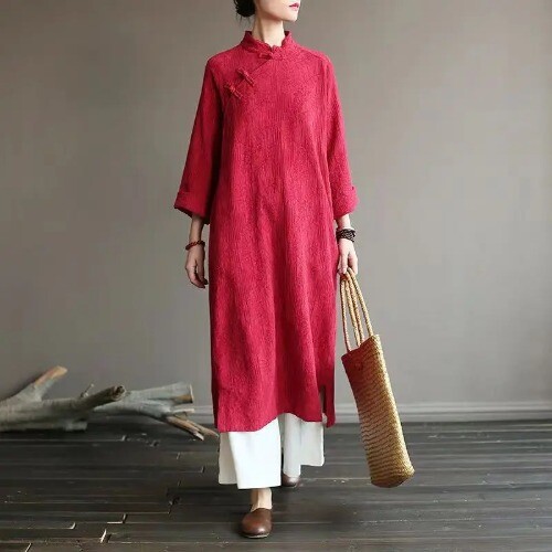 Retro Improved Qipao Modern Dress Woman A-line Cheongsam Dress Cheongsam Dress - Picture 9 of 21