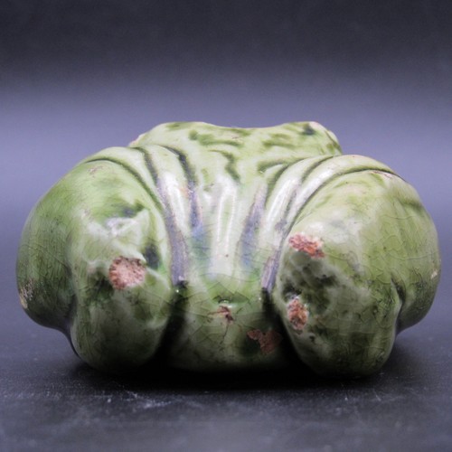 Brush-McCoy Frog Flower Holder 060, Green Glaze, 7 Holes, 4 1/2" long - Picture 6 of 16