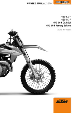 KTM 450 SX-F (EU/US VERISON) 2020 BETRIEBSANLEITUNG FOLDER