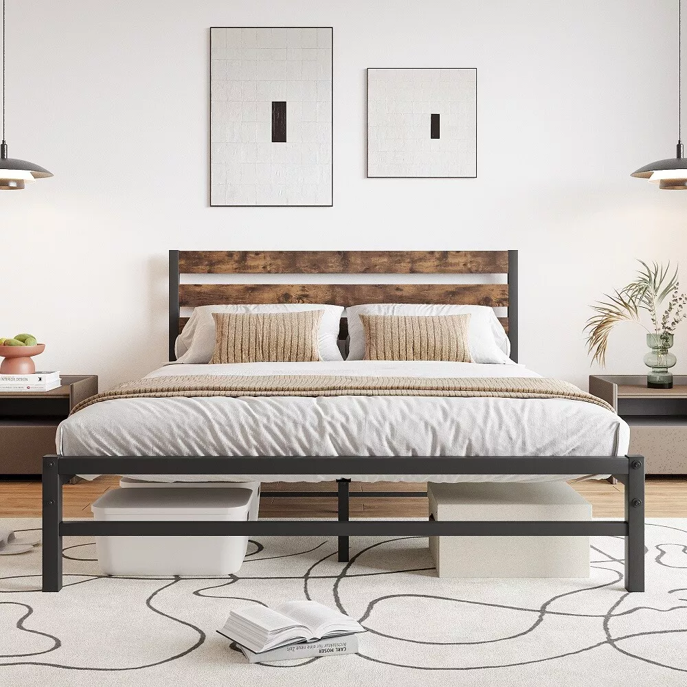 Strong queen size bed frame deals