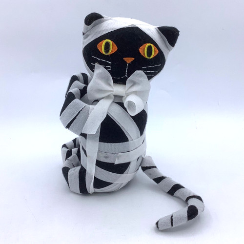 Oaktree Wine Bottle Hugger Wrist Slap Mummy Cat 8" Halloween