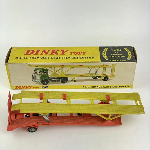 Vintage Boxed Dinky Toys AEC Hoynor Car Transporter No. 974 Cab Missing