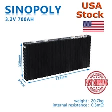 1 sinopoly 700AH New, Grade A  LIFEPO4 Battery  3.2v lithium batteries  2.24 kwh