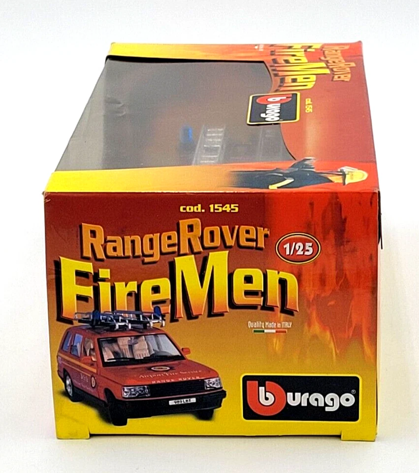 Burago Range Rover Fire Men 1:25 Scale Cod 1545 Red Collectible Diecast - Image 2 of 4