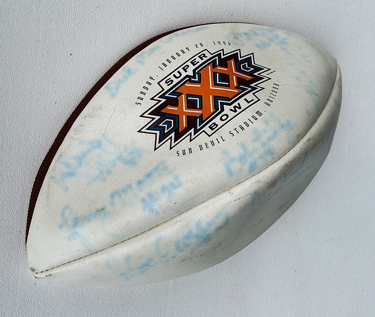 SUPER BOWL XXX AUTOGRAPHED FOOTBALL, HALL OF FAME SIGNATURES