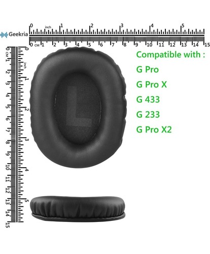 Almohadillas para oídos de repuesto Geekria para auriculares Logitech G Pro X - Imagen 5 de 22