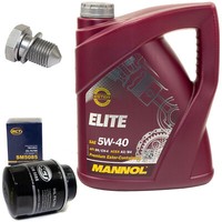 MotoröL Set 5W40 5 Liter + ÖLfilter SM 5085 + Schraube FüR Audi Seat Skoda VW