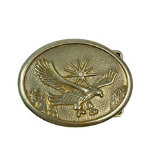 Vintage Unbranded Eagle Hawk Sun 3D Metal Belt Buckle
