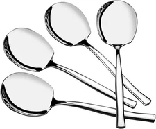 8 Pieces Stainless Steel Buffet Serving Spoon Large Tablespoons Silver Set