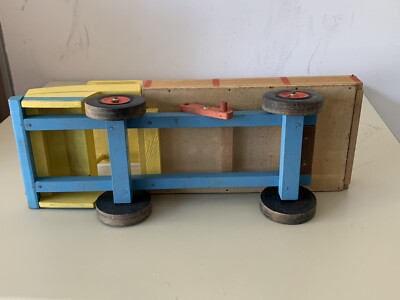 Jouet Ancien En Bois Majolu Clairbois - Camion Berliet Stradair Benne Basculante 50 Cm