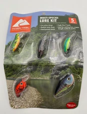 Ozark Trail Multi Species Assorted Fishing Lure Kit 5 Piece Eagle Claw Hooks New