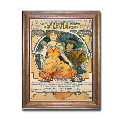 Bronze-Framed St. Louis World's Fair by Mucha Canvas Art (32 in x 24 in Framed)