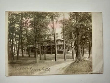 MANITOU BEACH DEVILS LAKE MICHIGAN REAL PHOTO POSTCARD 1912 PLEASANT GROVE HOTEL
