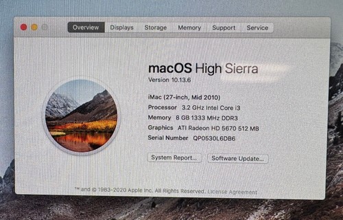 Apple iMac 27-inch December 2010 3.2GHz Intel Core i3 (MC510LL/A) - Picture 2 of 3