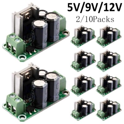 2/10X Single Regulated Power Supply Module DC 5/9/12V rectifier filter board 1A