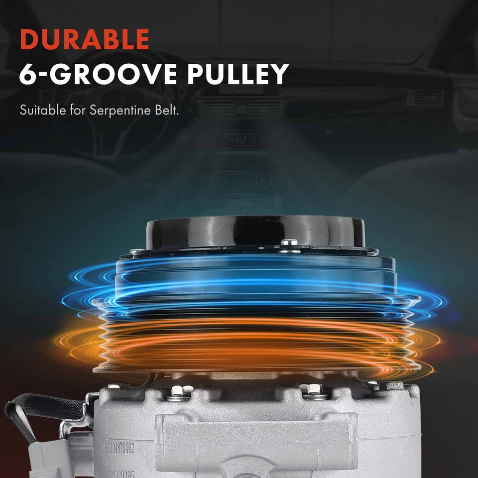 Compresor de aire acondicionado con 6 ranuras para Jeep Cherokee KL 2014-2022 Chrysler 200 2015-2017 Foto 4 de 4