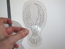 vtg 1960s 1970s Tattoo acetate stencil Winged Skull REP1
