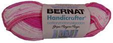 Pink Stripes Cotton Yarn Bernat Handicrafter Knitting Crochet Craft