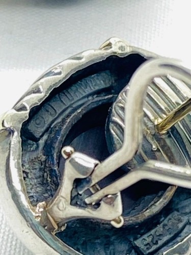 David Yurman Renaissance Kabel Hämatit Ohrringe Sterlingsilber 14 Karat Gold - Bild 7 von 7